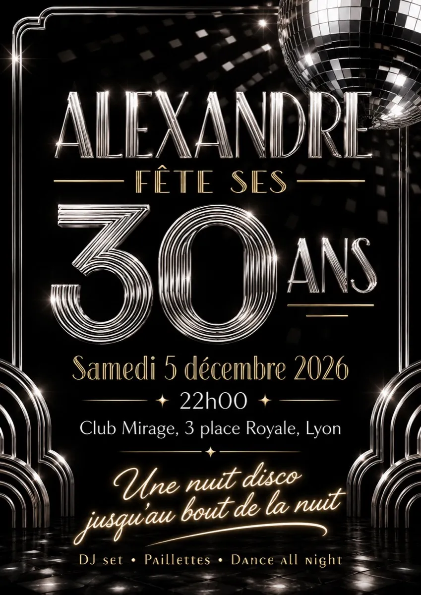Faire-part anniversaire Mirage à personnaliser
