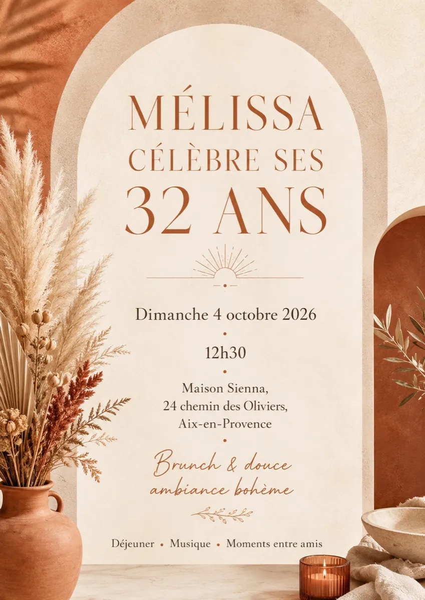 Faire-part anniversaire Arche d'argile à personnaliser
