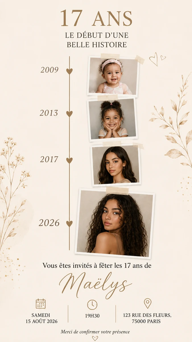 Faire-part anniversaire Chronique à personnaliser