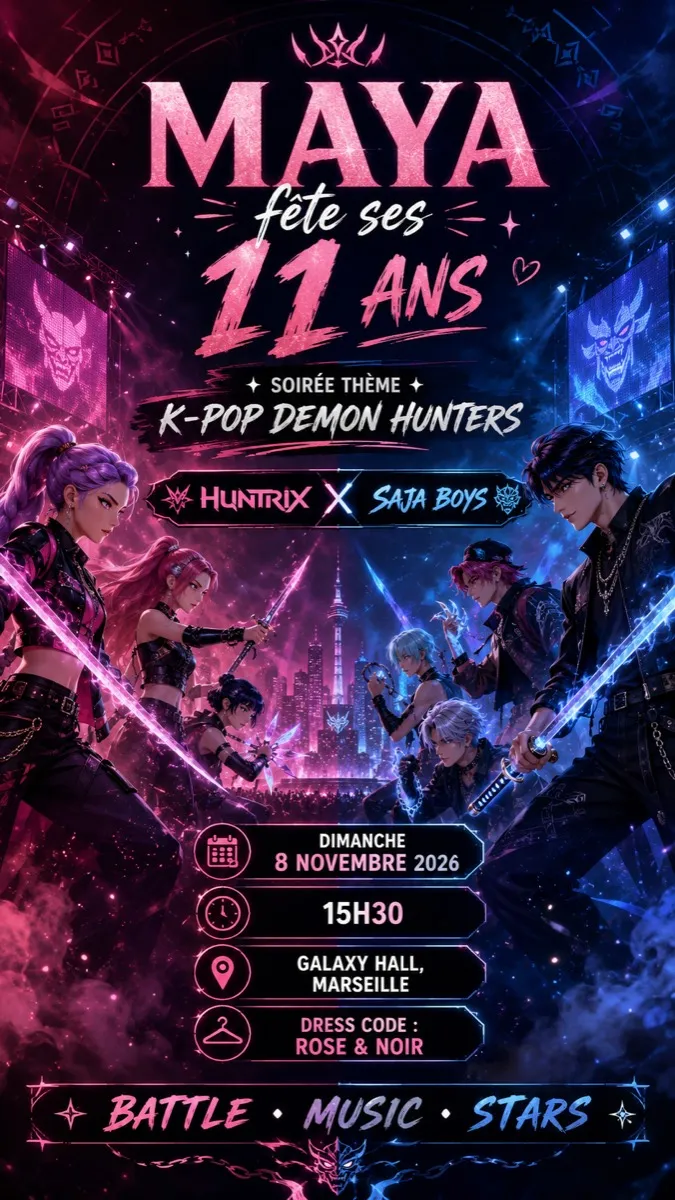 Faire-part anniversaire Duel de Séoul à personnaliser