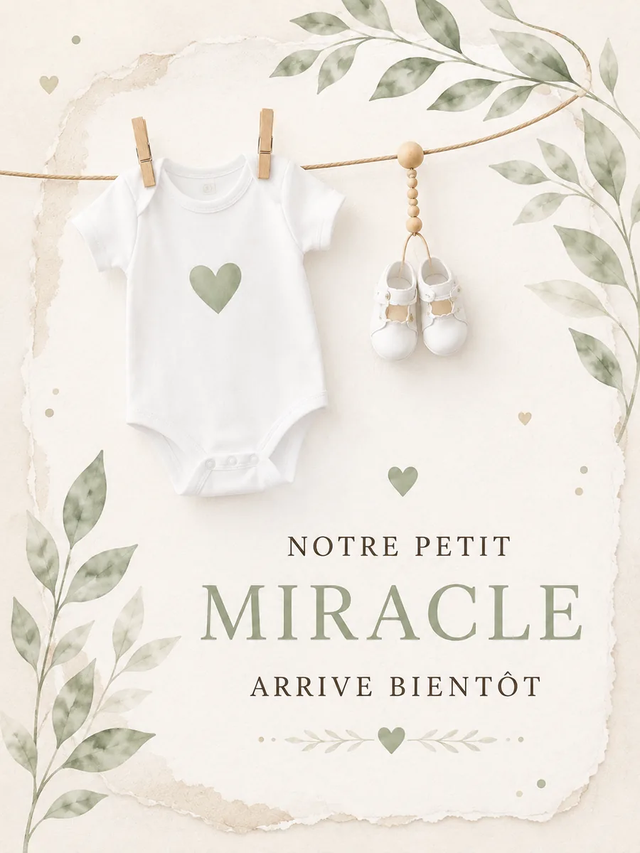 Faire-part annoncegrossesse Miracle à personnaliser