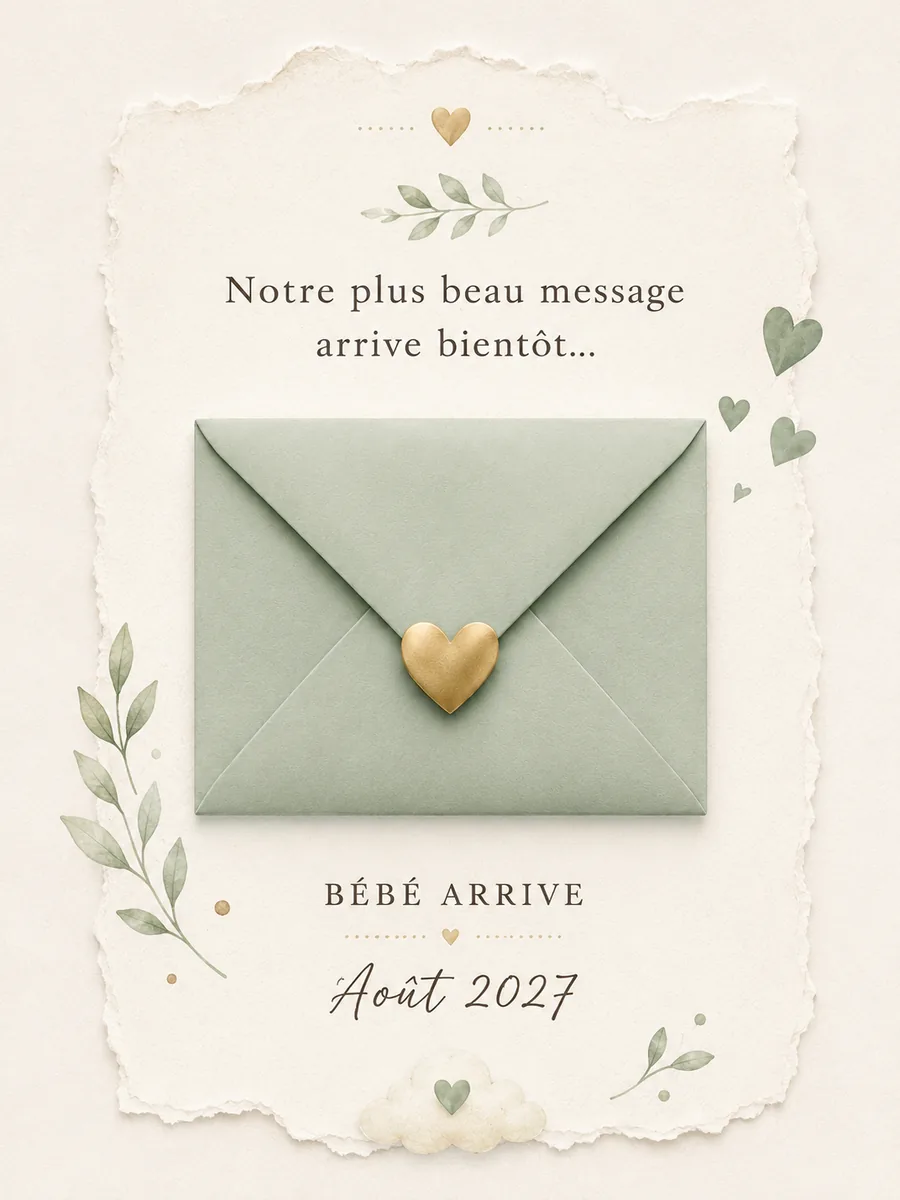 Faire-part annoncegrossesse Enveloppe à personnaliser