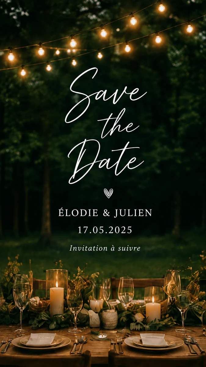 Faire-part mariage Guinguette à personnaliser