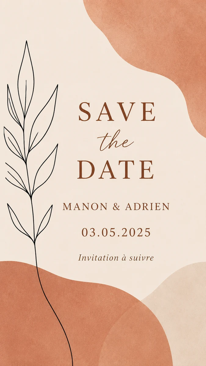 Faire-part mariage Argile à personnaliser