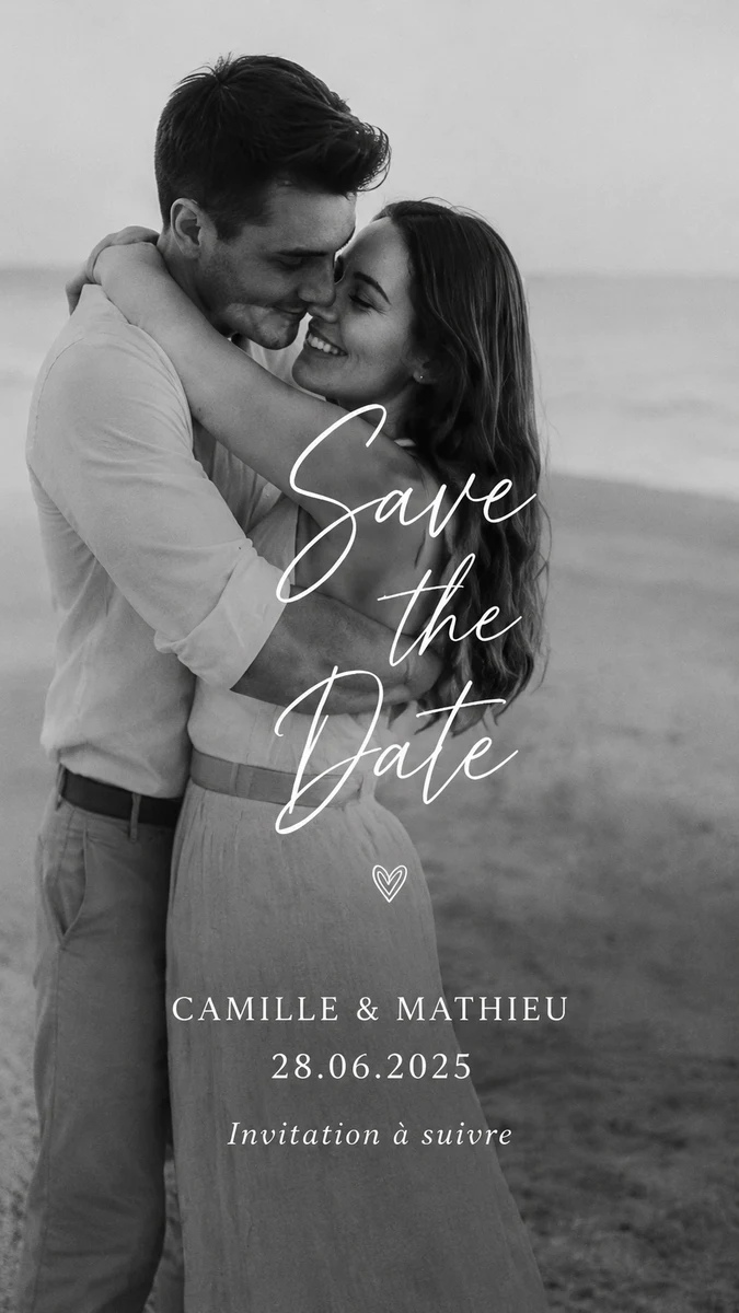 Faire-part mariage Rivage à personnaliser